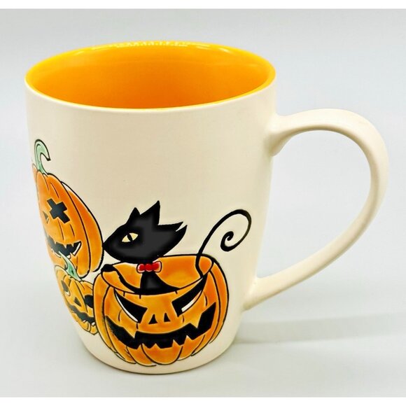 Spectrum Halloween Black Cat Pumpkins Jack O Lanterns Mug 5 inch 2024 - Picture 4 of 9